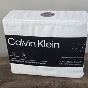 CALVIN KLEIN Cooling MODAL/COTTON Queen Sheet Set White